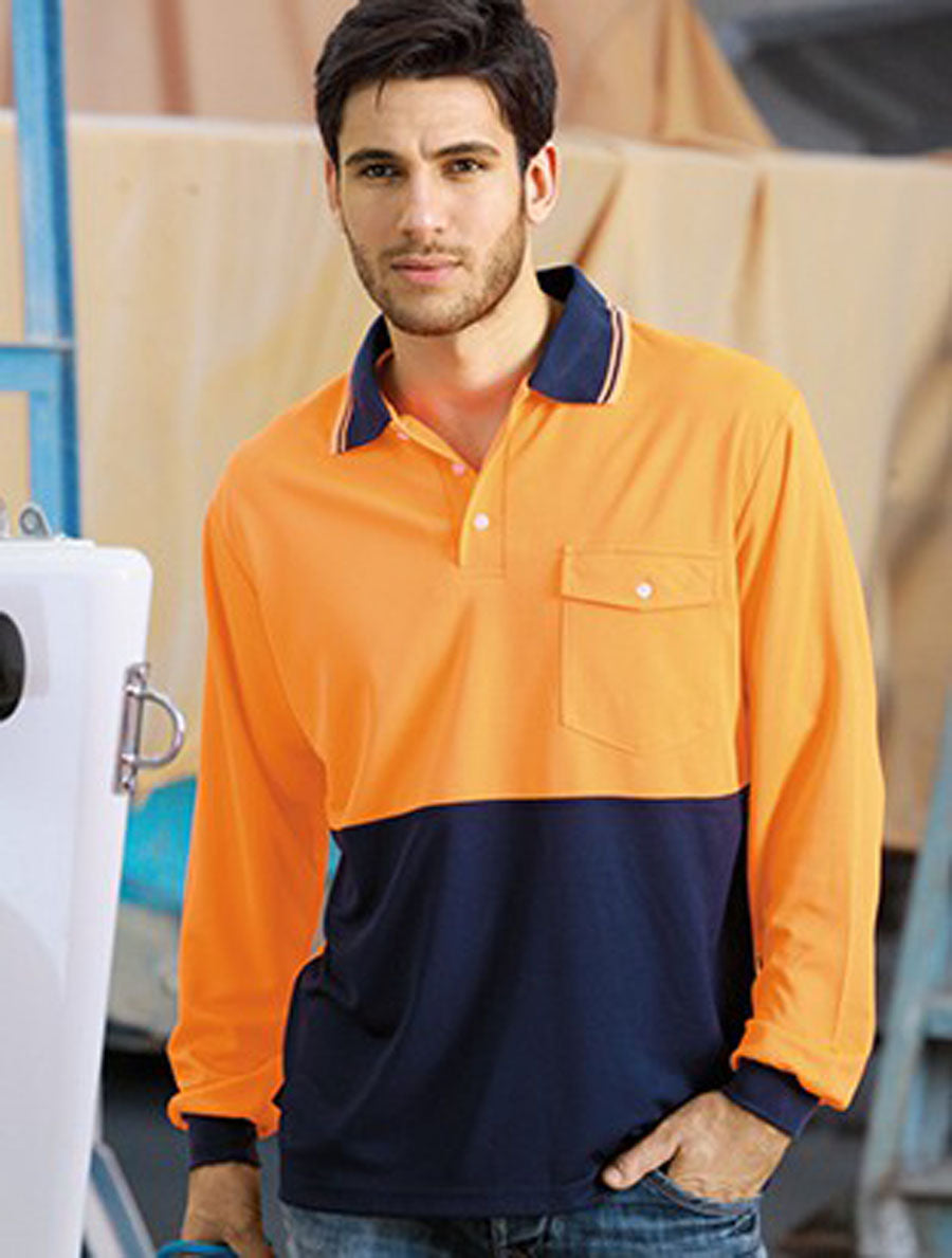 Unisex Adults Hi-Vis Safety Polo - Long Sleeve (SP0426)