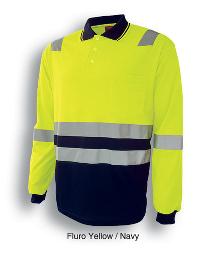 Unisex Adults Hi-Vis Polyface / Cotton Back Polo With Reflective Tape (SP0537)