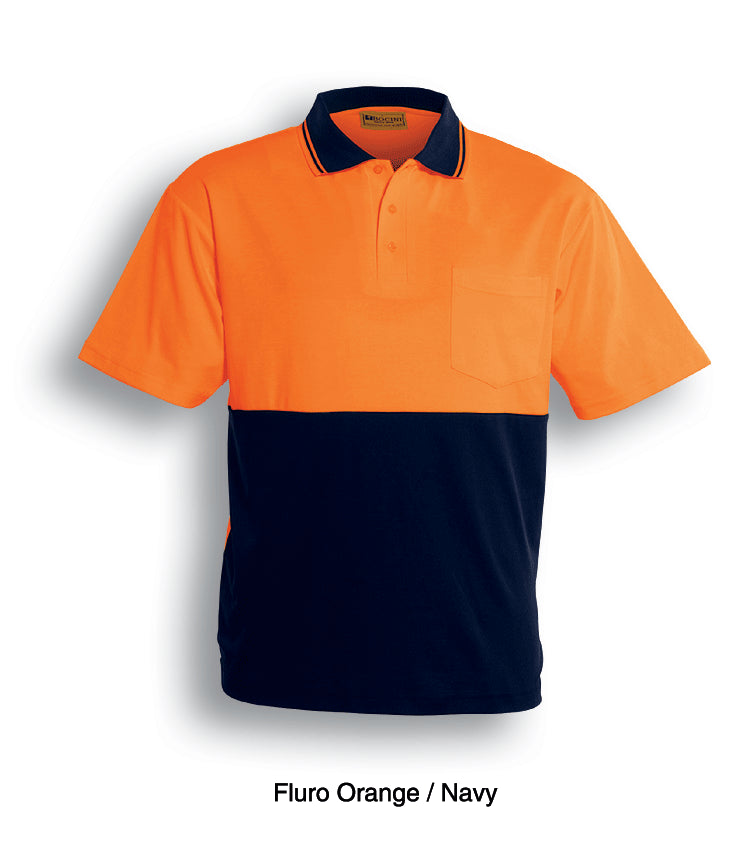 Unisex Adults Hi-Vis Polyface / Cotton Back Polo - S/S (SP0538)