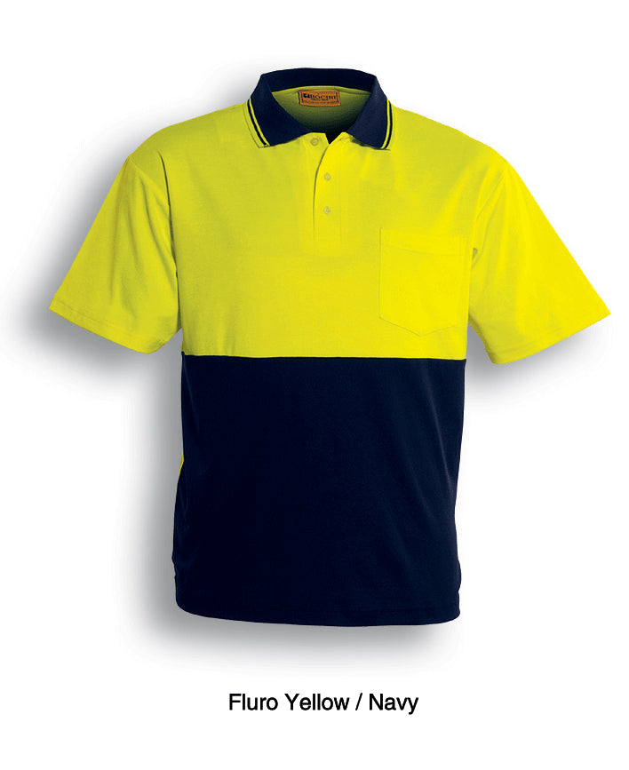 Unisex Adults Hi-Vis Polyface / Cotton Back Polo - S/S (SP0538)
