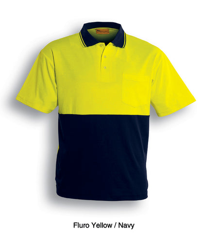Unisex Adults Hi-Vis Polyface / Cotton Back Polo - S/S (SP0538)