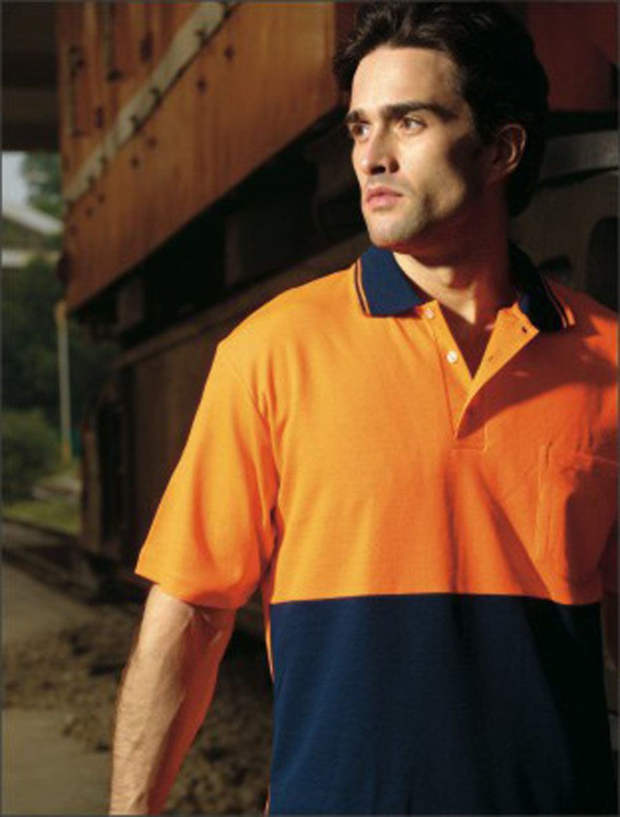 Unisex Adults Hi-Vis Polyface / Cotton Back Polo - S/S (SP0538)