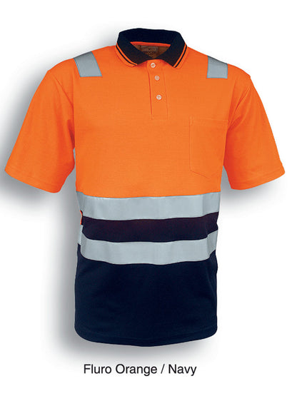 Unisex Adults Hi-Vis Polyface / Cotton Back Polo With Reflective Tape (SP0539)