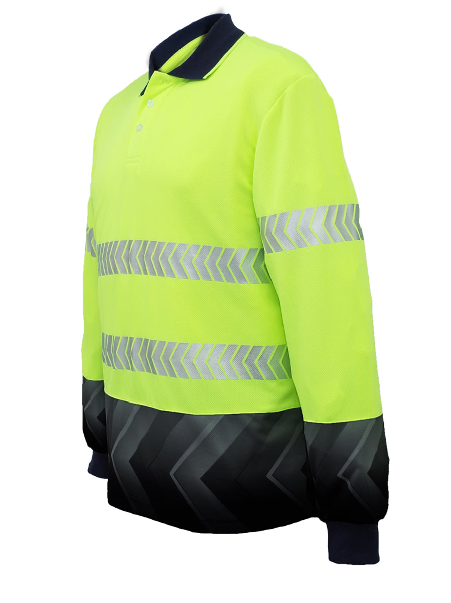 Unisex Adults Hi-Vis L/S Sublimated Reflective Polo (SP0724)