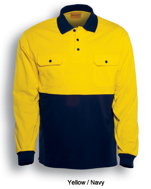 Unisex Adults Hi-Vis Cotton Jersey Polo L/S (SP1011)