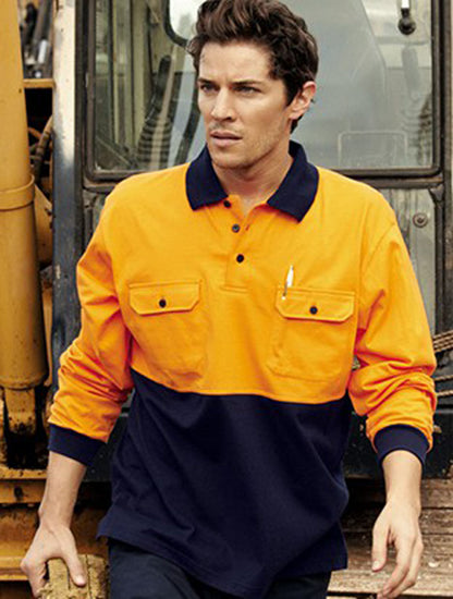 Unisex Adults Hi-Vis Cotton Jersey Polo L/S (SP1011)