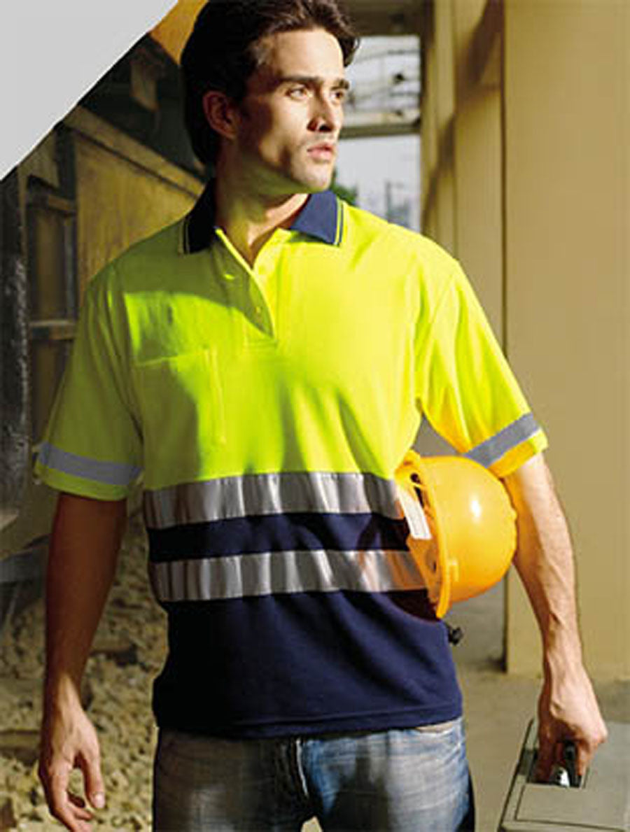 Unisex Adults Hi-Vis Polyface / Cotton back Polo With 3M Reflective Tape (SP1249)