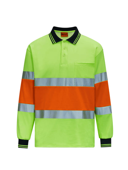 Hi-Vis Center Panel Long Sleeve Polo (SP2503)