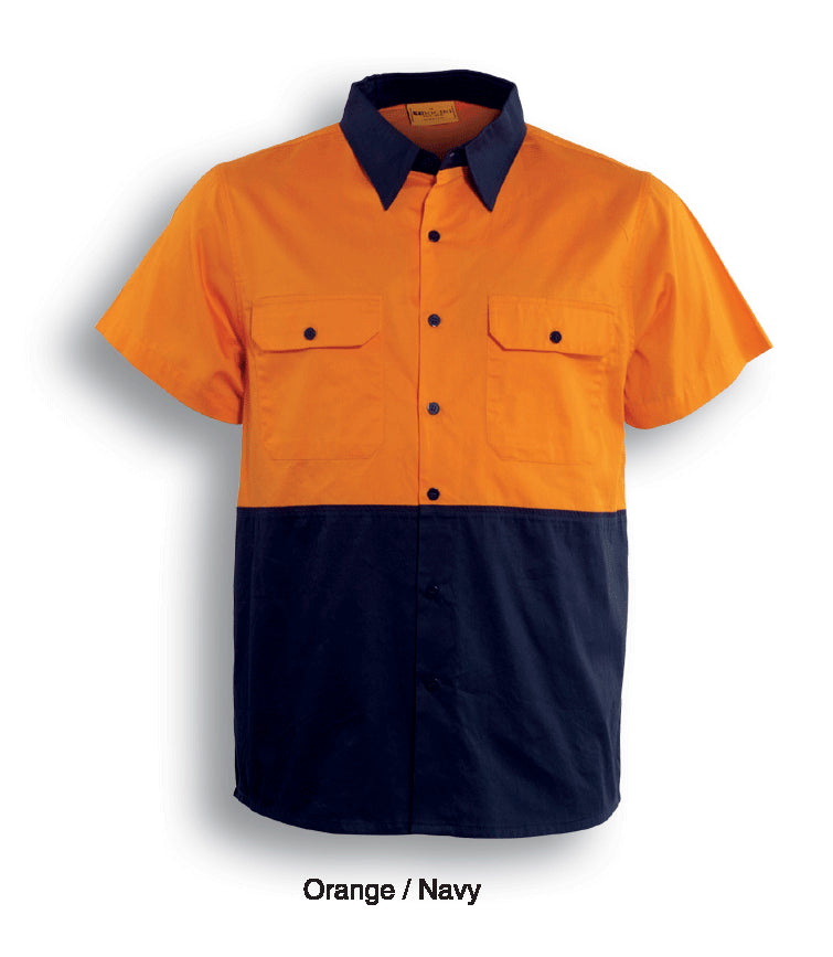Unisex Adults Hi-Vis Cotton Twill Shirt S/S (SS1012)
