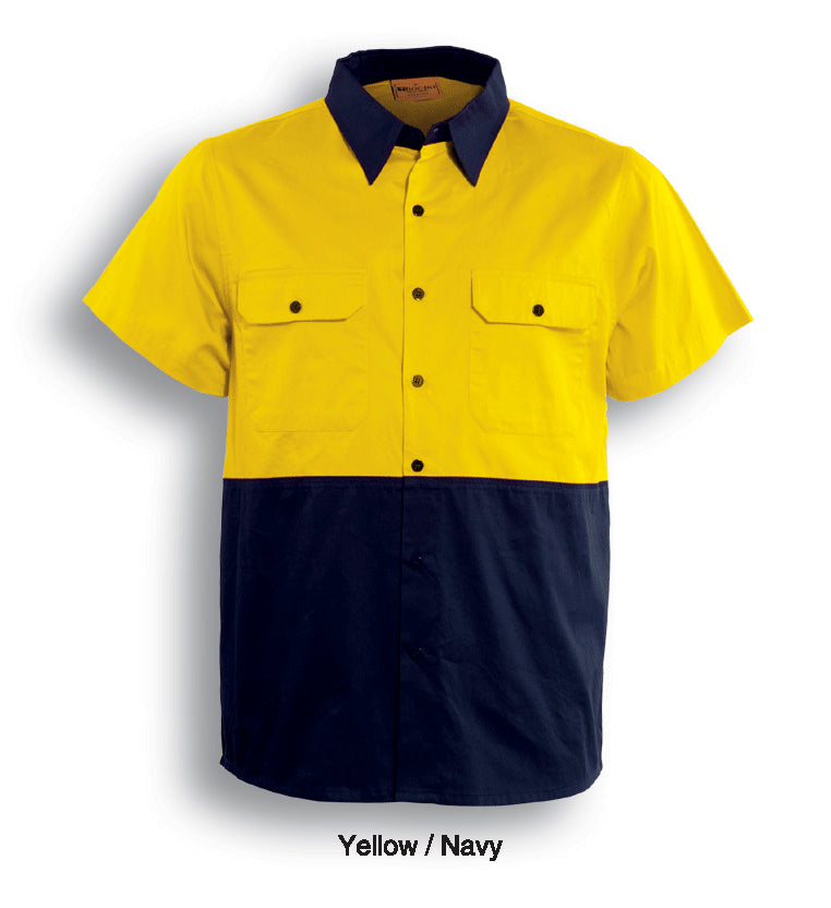 Unisex Adults Hi-Vis Cotton Twill Shirt S/S (SS1012)