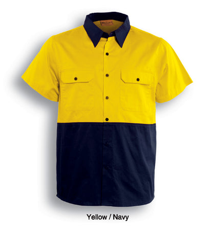 Unisex Adults Hi-Vis Cotton Twill Shirt S/S (SS1012)