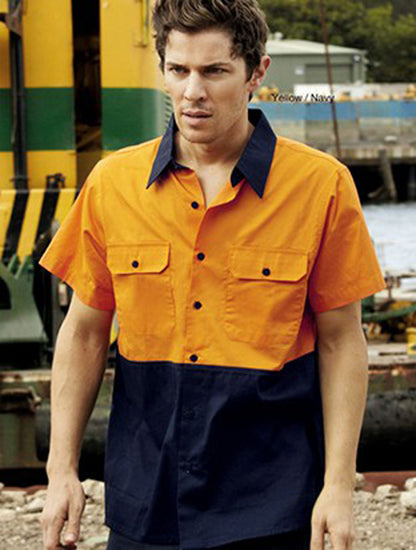 Unisex Adults Hi-Vis Cotton Twill Shirt S/S (SS1012)