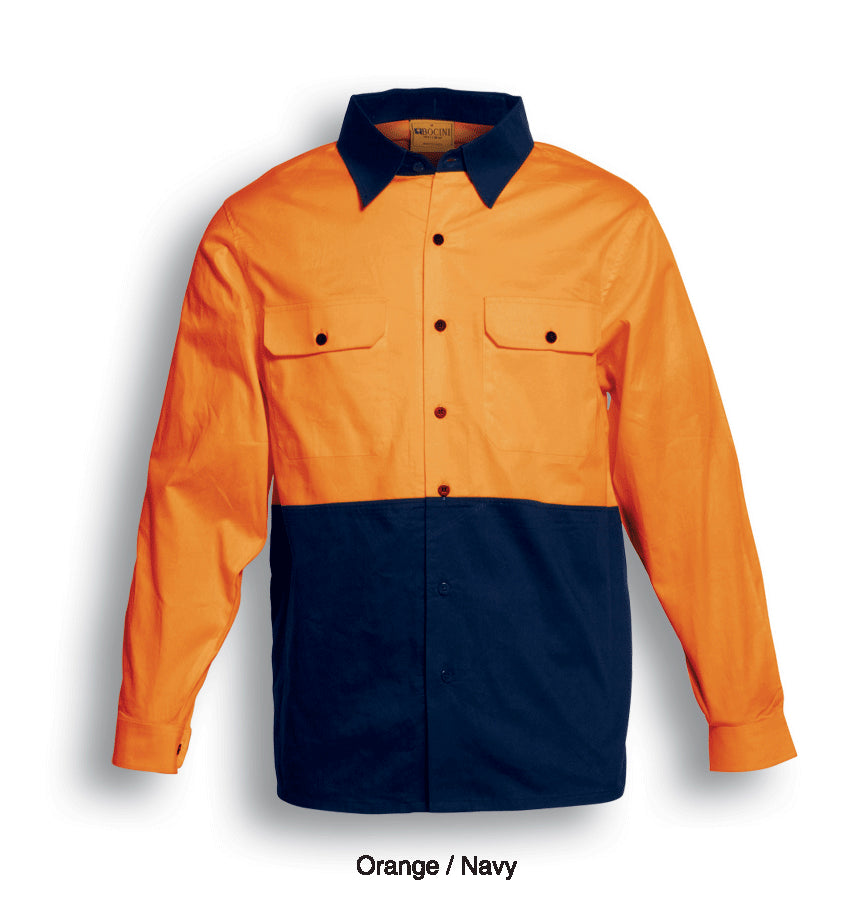 Unisex Adults Hi-Vis Cotton Twill Shirt L/S (SS1013)