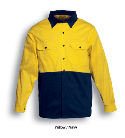 Unisex Adults Hi-Vis Cotton Twill Shirt L/S (SS1013)