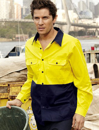 Unisex Adults Hi-Vis Cotton Twill Shirt L/S (SS1013)