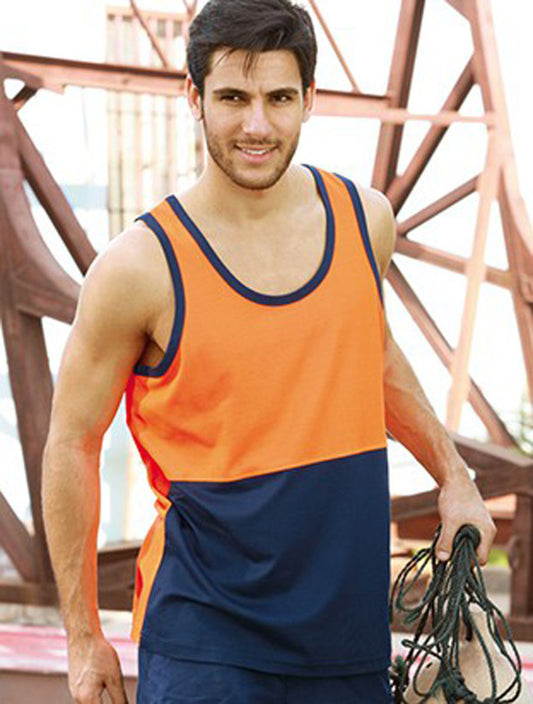 Unisex Adults Hi-Vis Polyface / Cotton Back Singlet (ST0540)