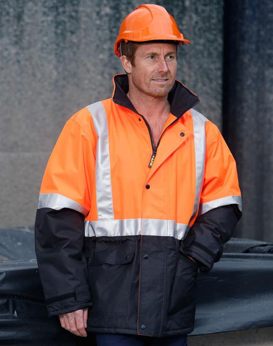 SW28A HI-VIS TWO TONE RAIN PROOF JACKET WITH QUILT LINING - SW28A