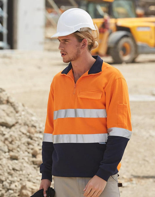SW48 HI-VIS TWO TONE COTTON FLEECE SWEAT - SW48