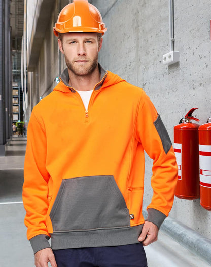 SW78 UNISEX HI VIS ¼ ZIP PREMIUM FLEECE HOODIE - SW78