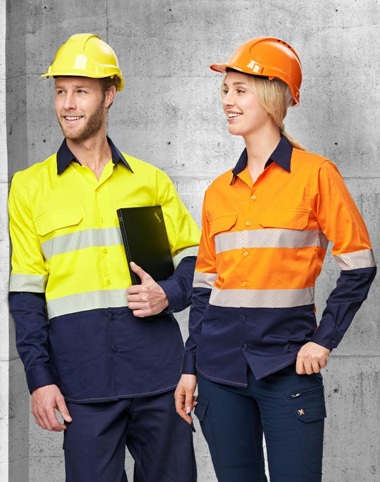 SW83 UNISEX HI VIS COOL-BREEZE SAFETY LS SHIRT (SEGMENTED TAPE) - SW83