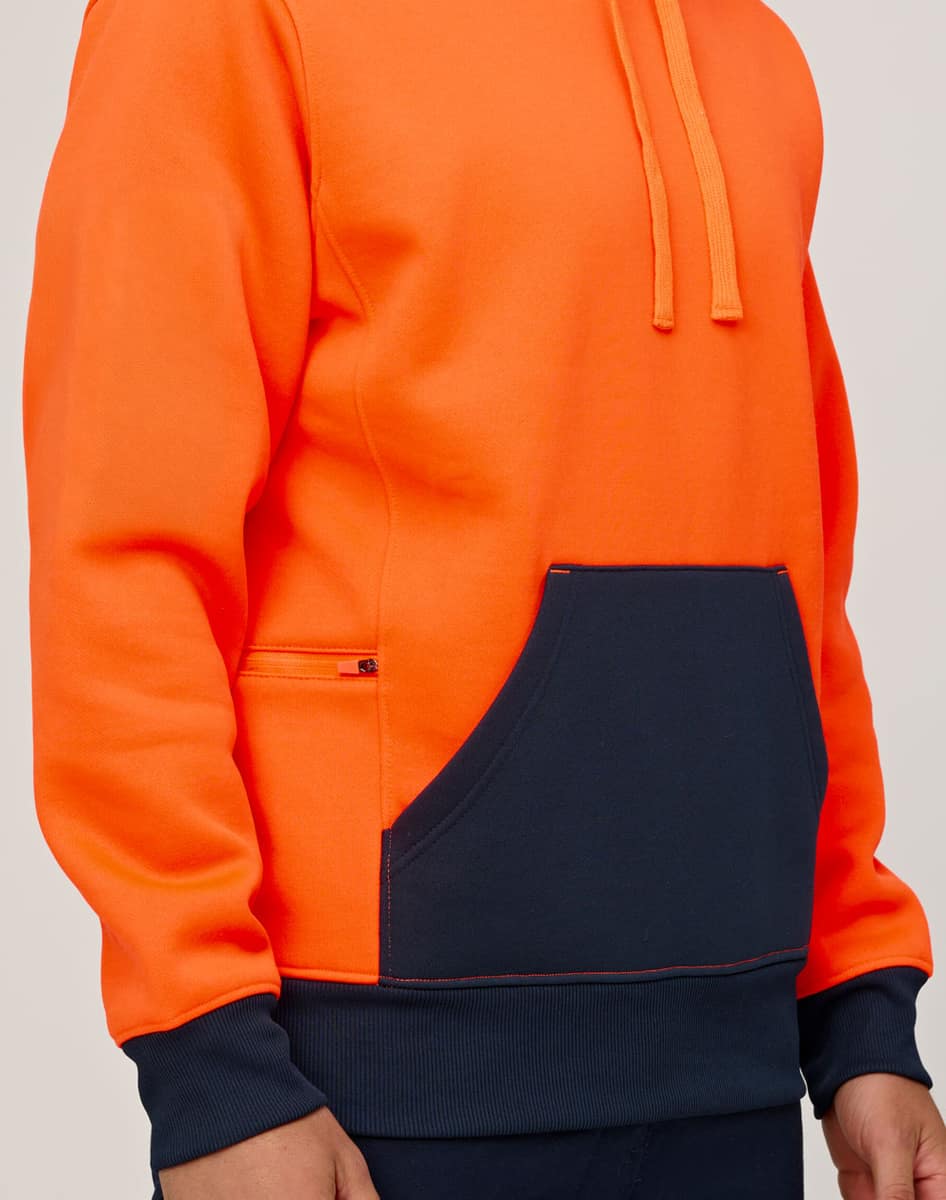 SW91 HI-VIS TWO TONE WATER RESISTANT FLEECE HOODIE - SW91