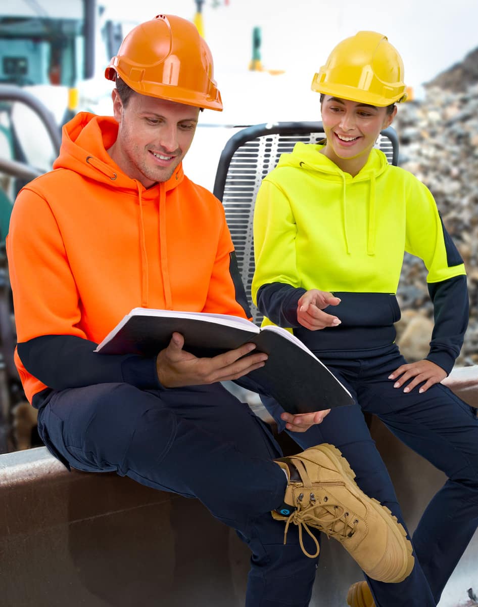SW91 HI-VIS TWO TONE WATER RESISTANT FLEECE HOODIE - SW91