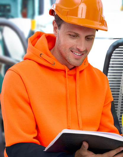 SW91 HI-VIS TWO TONE WATER RESISTANT FLEECE HOODIE - SW91