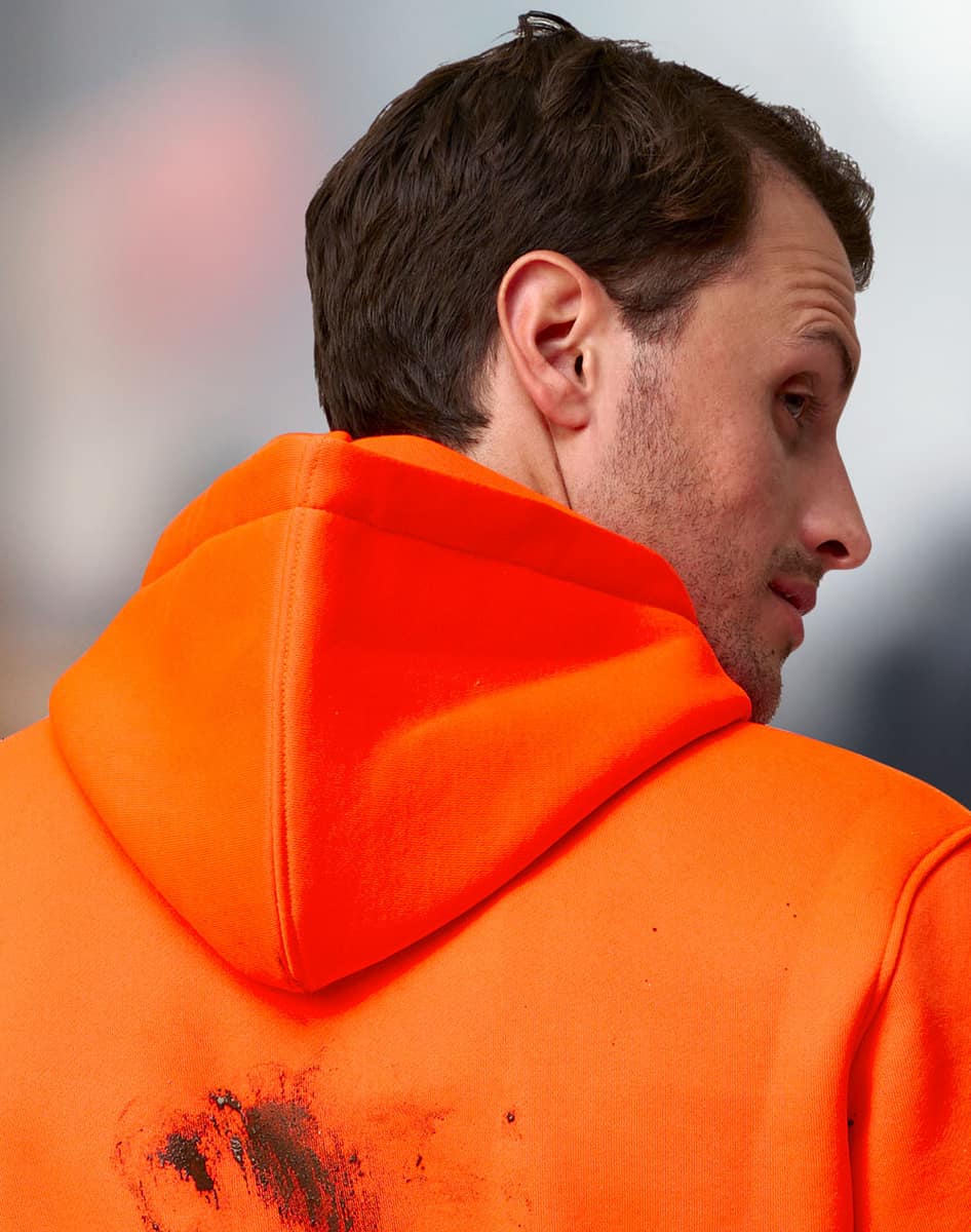 SW91 HI-VIS TWO TONE WATER RESISTANT FLEECE HOODIE - SW91