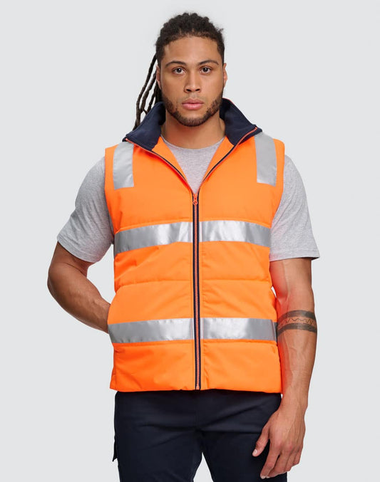SW93 Unisex Hi Vis Hooded Puffer Vest - SW93