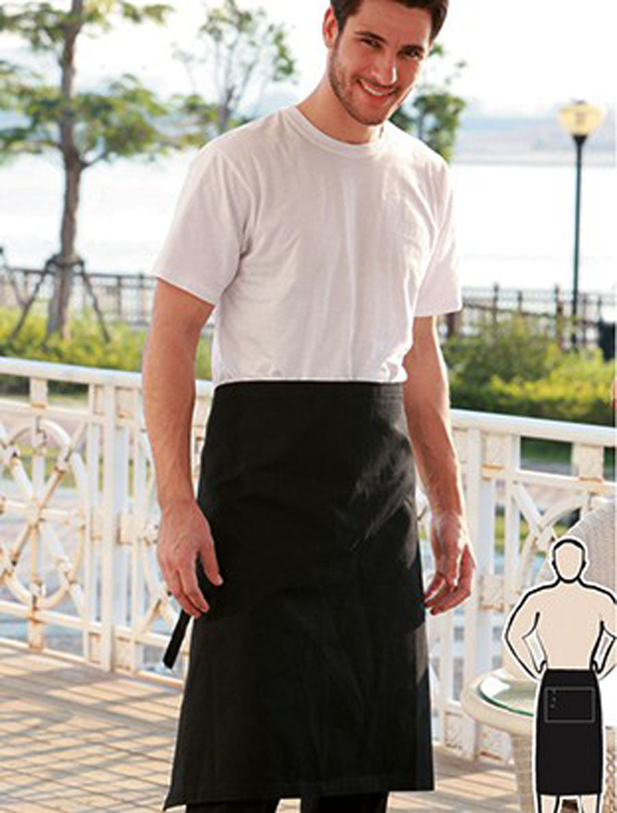 Cotton Drill Three Quarter Apron-With Pocket (WA0391)