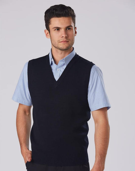 WJ02 UNISEX WOOL/ACRYLIC V-NECK VEST - WJ02