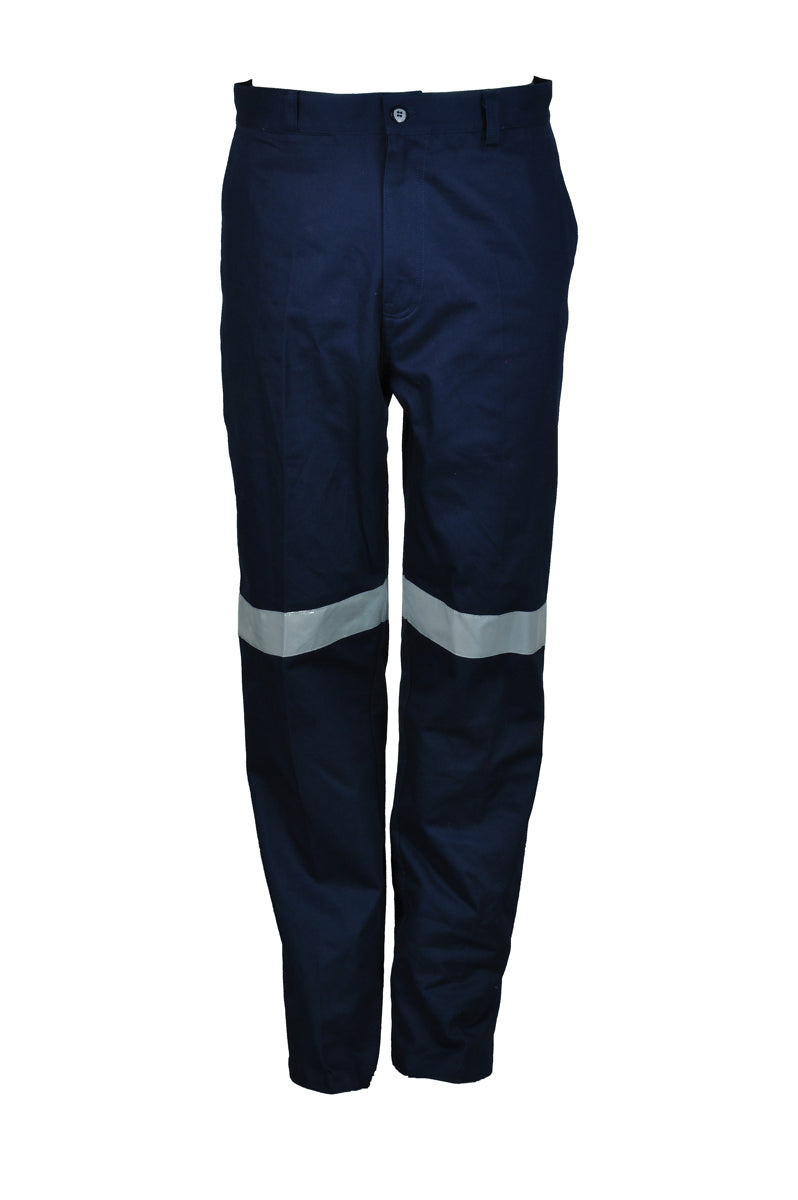 Unisex Adults Cotton Drill Work Pants With Reflective Tape (WK1234)