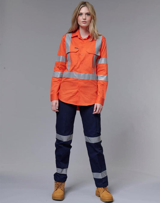 WP15HV LADIES' HEAVY COTTON DRILL CARGO PANTS WITH BIOMOTION 3M TAPES - WP15HV