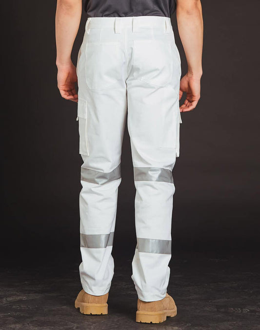 WP18HV Mens White Safety pants with Biomotion Tape Configuration - WP18HV