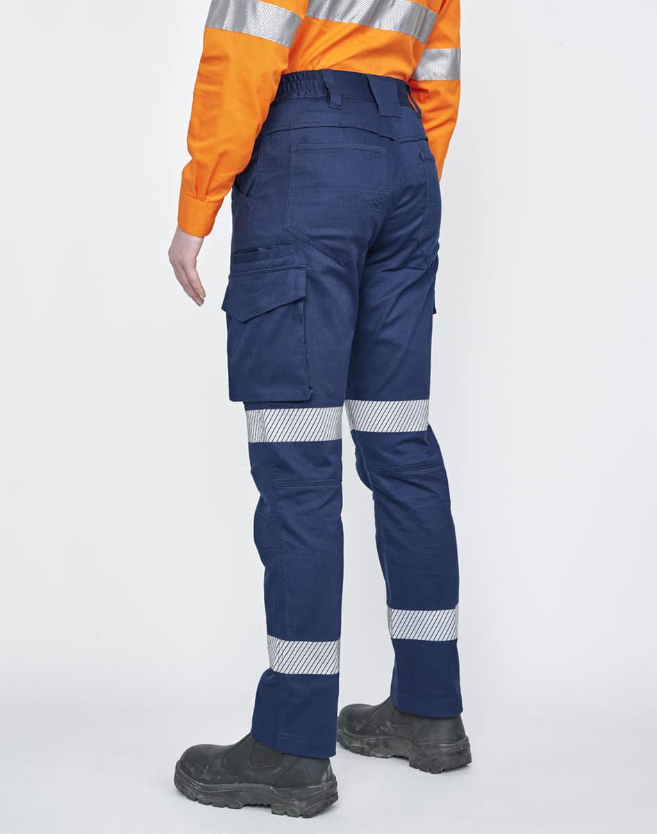 WP26HV UNISEX COTTON STRETCH RIP-STOP WORK PANTS WITH SEGMENTED TAPE - WP26HV