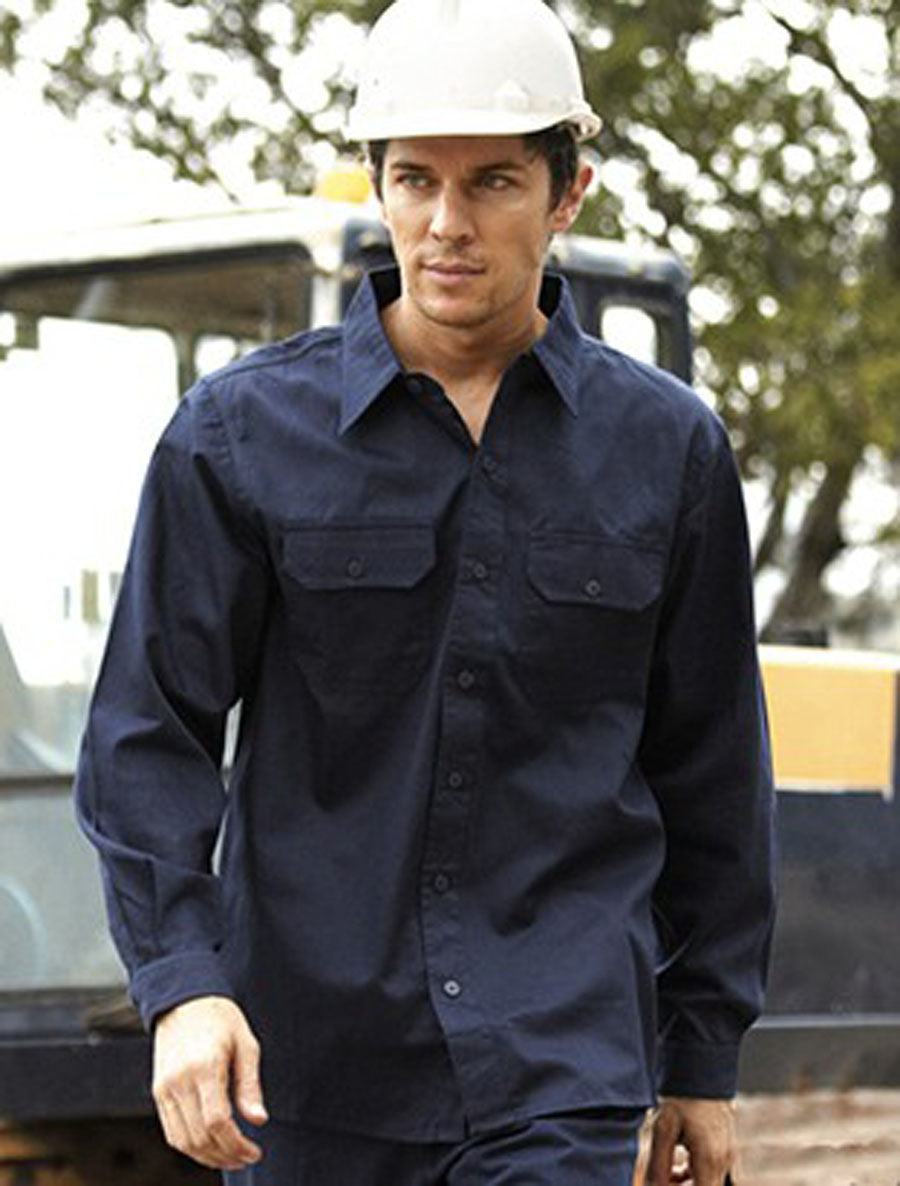 Unisex Adults Cotton Drill Work Shirt L/S (WS0680)