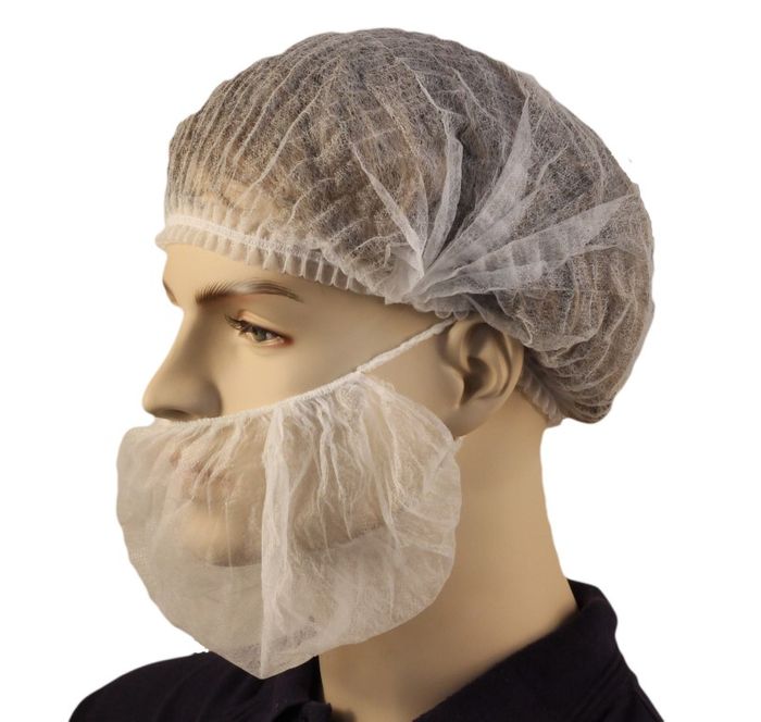 Beard Cover Double Loop White (500 Units)